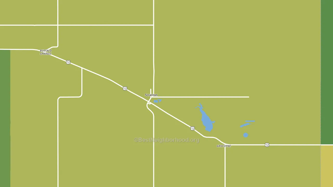 Scranton, ND block-group voter-turnout map