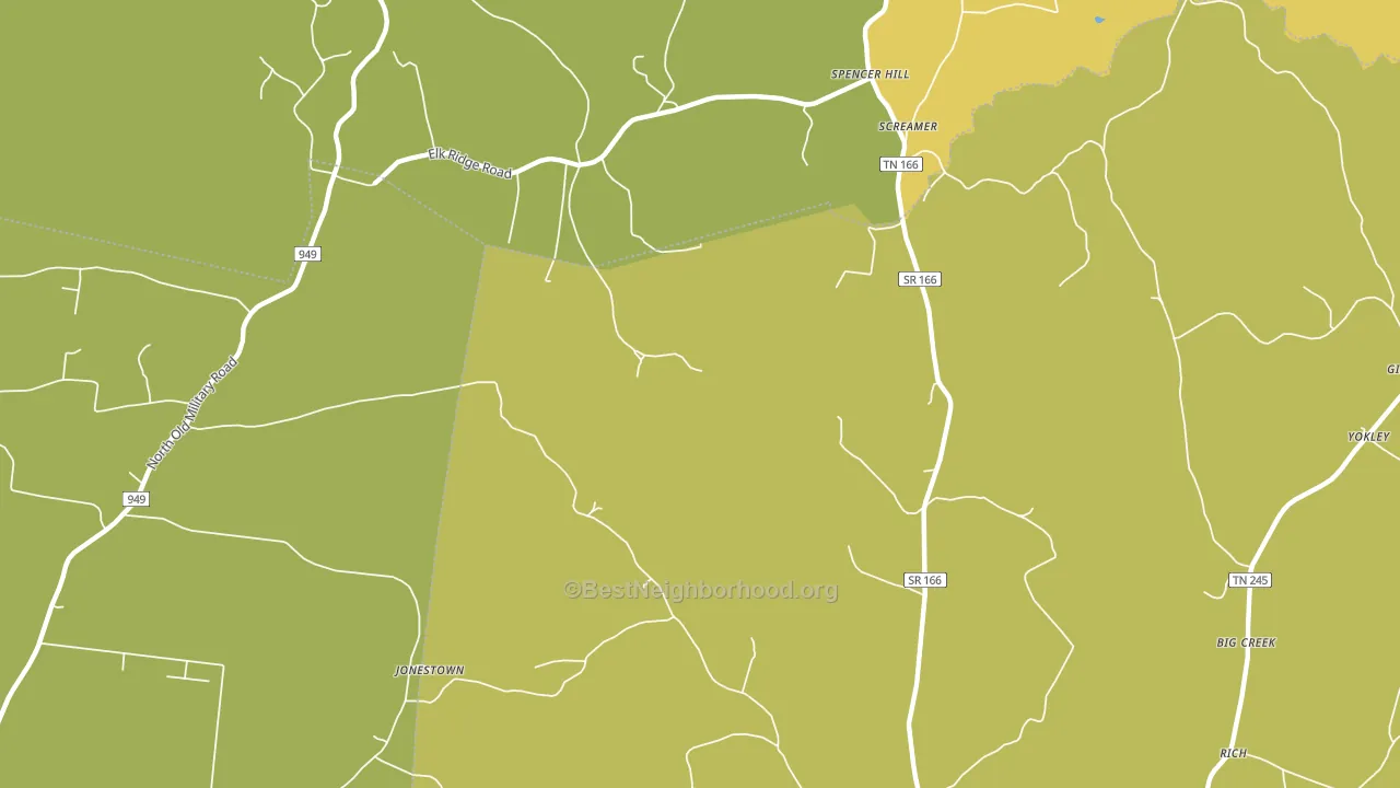 Screamer, TN block-group voter-turnout map