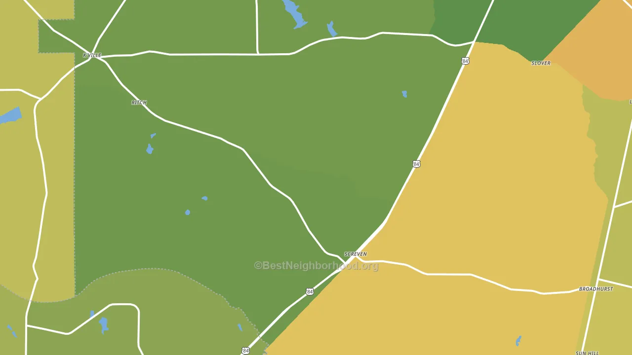 Screven, GA block-group voter-turnout map