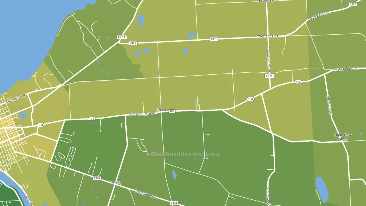 Scriba Center, NY block-group voter-turnout map