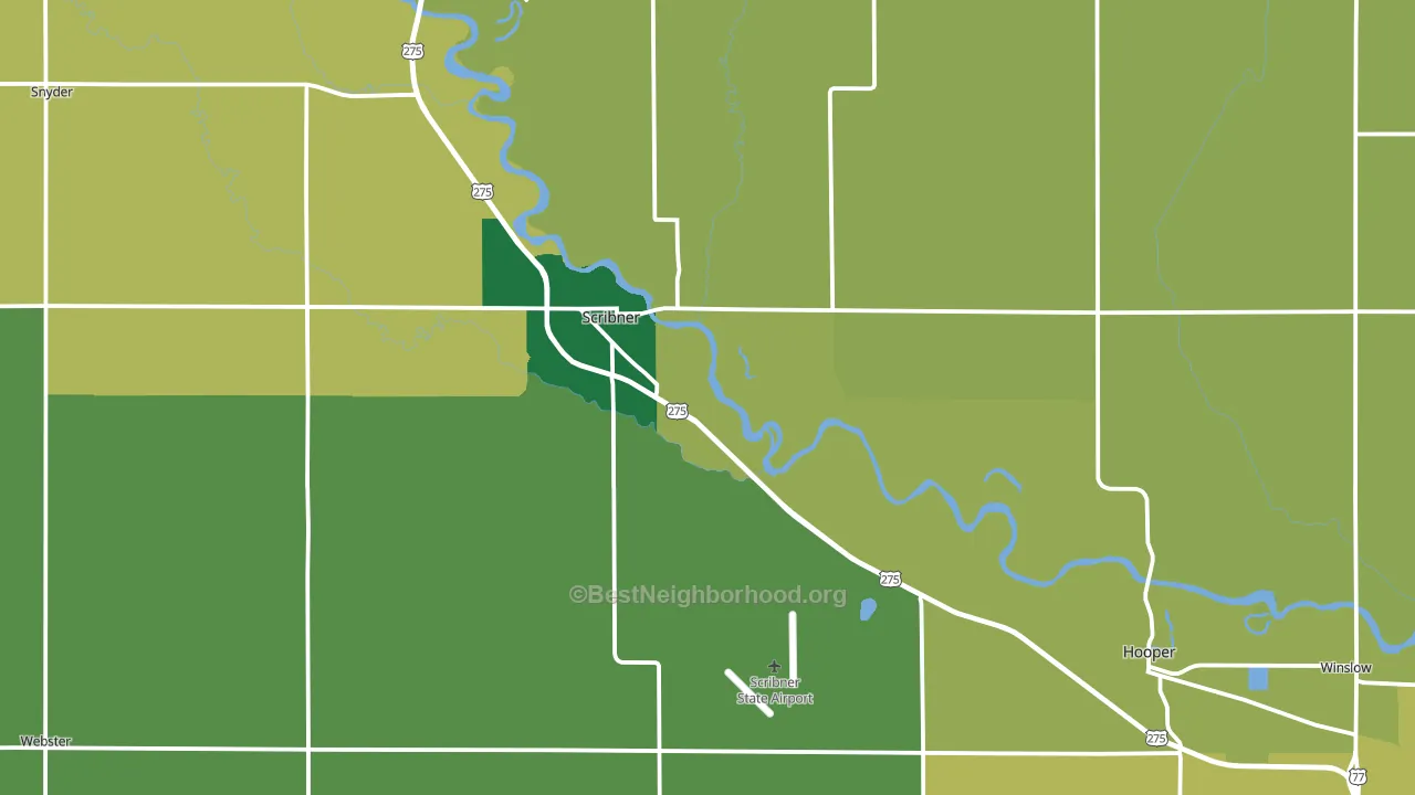 Scribner, NE block-group voter-turnout map