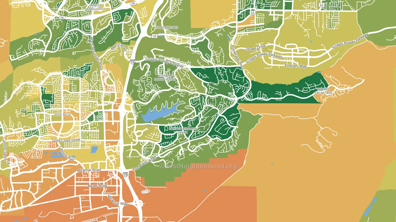 Scripps Ranch, San Diego, CA block-group voter-turnout map