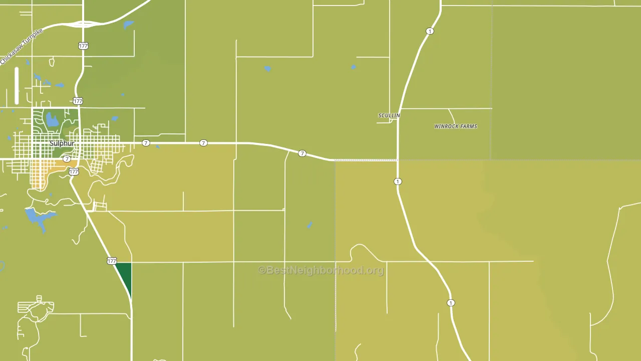 Scullin, OK block-group voter-turnout map