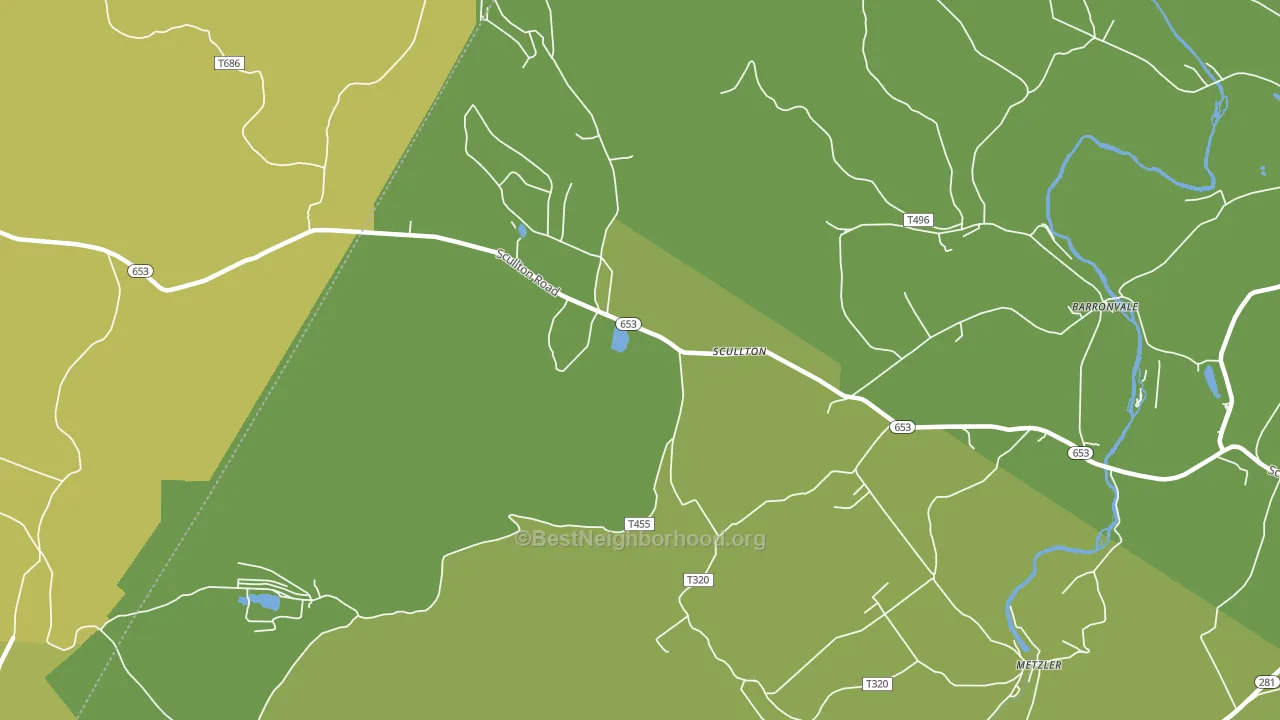 Scullton, PA block-group voter-turnout map