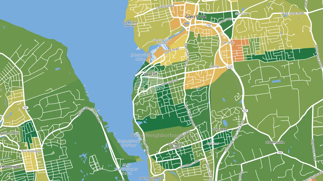 Sea Cliff, NY block-group voter-turnout map