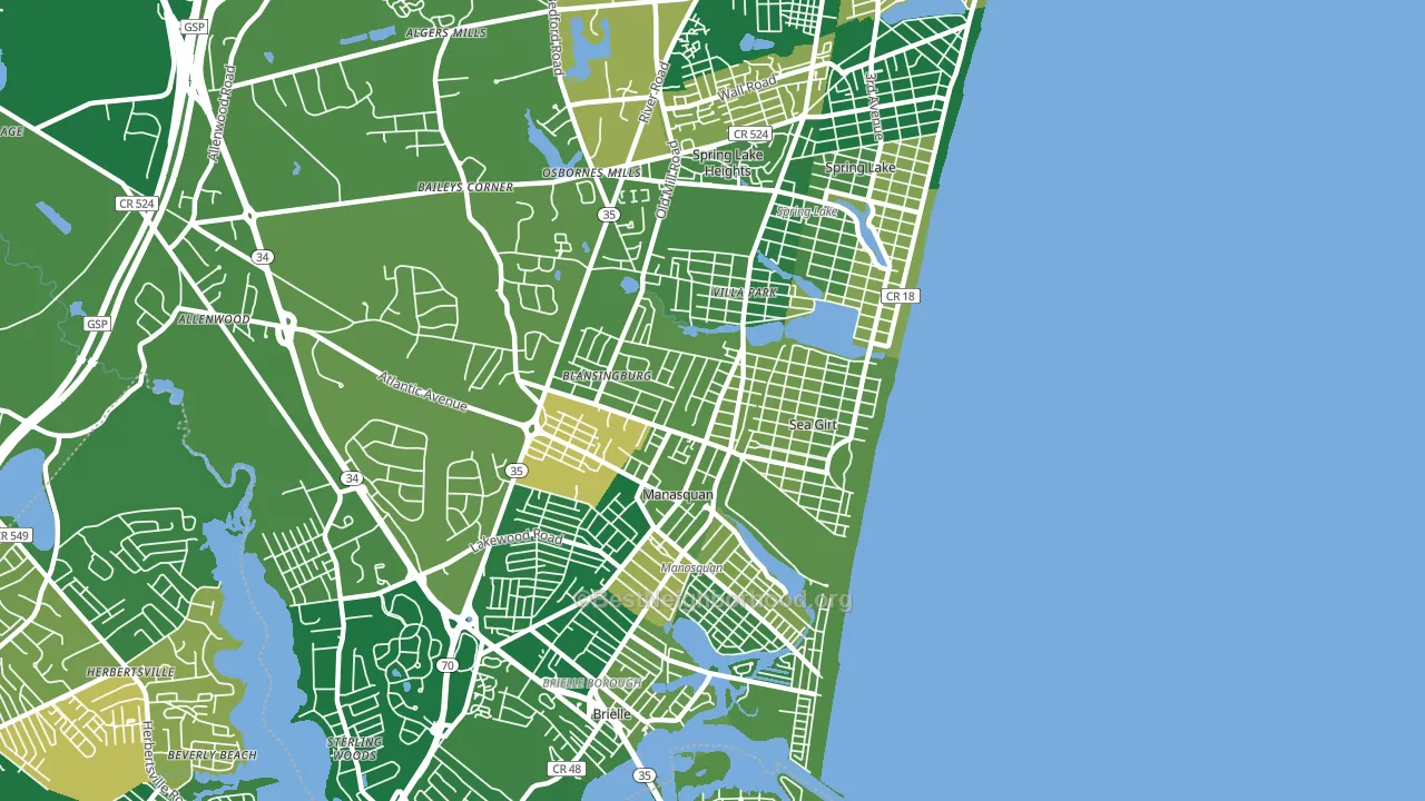Sea Girt, NJ block-group voter-turnout map