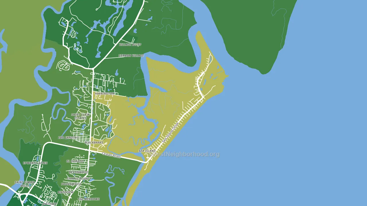 Sea Island, GA block-group voter-turnout map