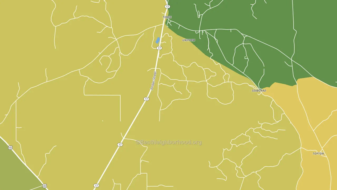 Seaboard, AL block-group voter-turnout map