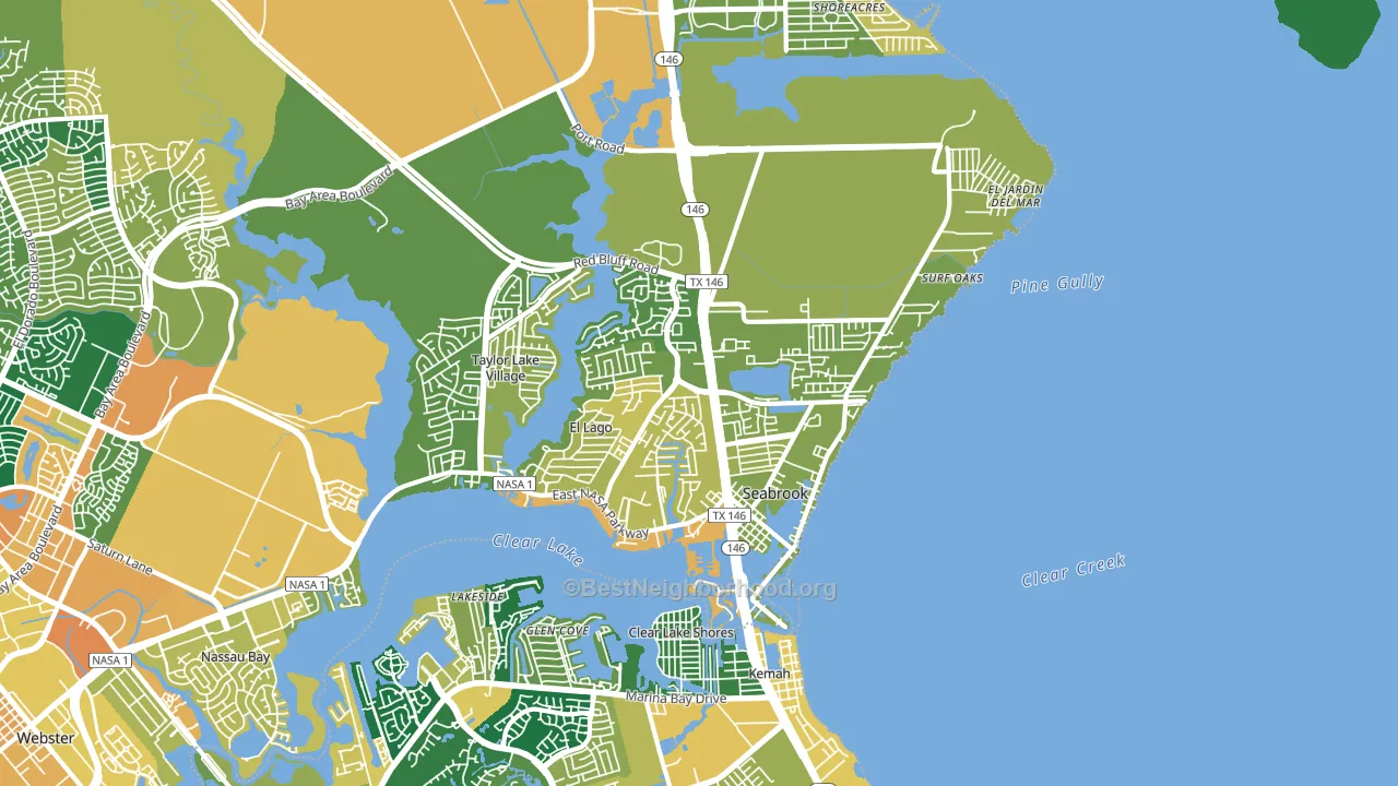Seabrook, TX block-group voter-turnout map