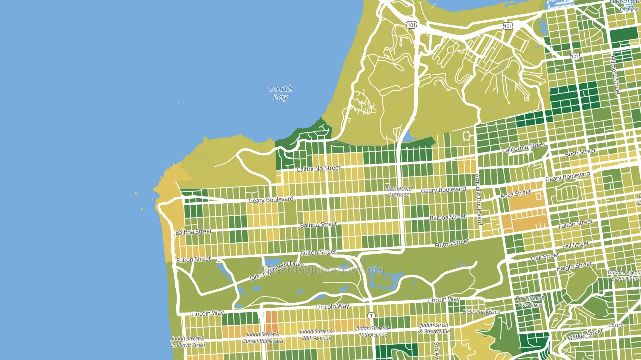 Seacliff, San Francisco, CA block-group voter-turnout map