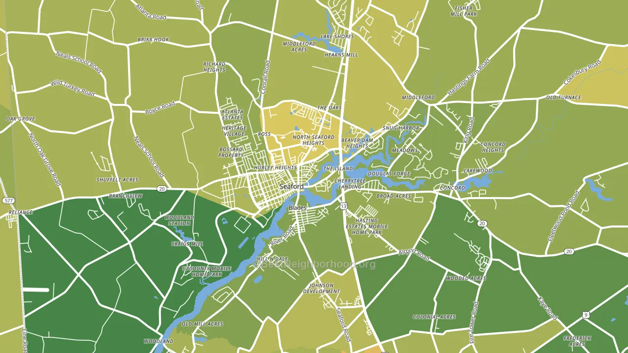 Seaford, DE block-group voter-turnout map