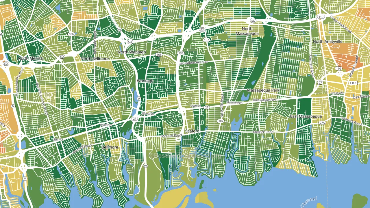 Seaford, NY block-group voter-turnout map