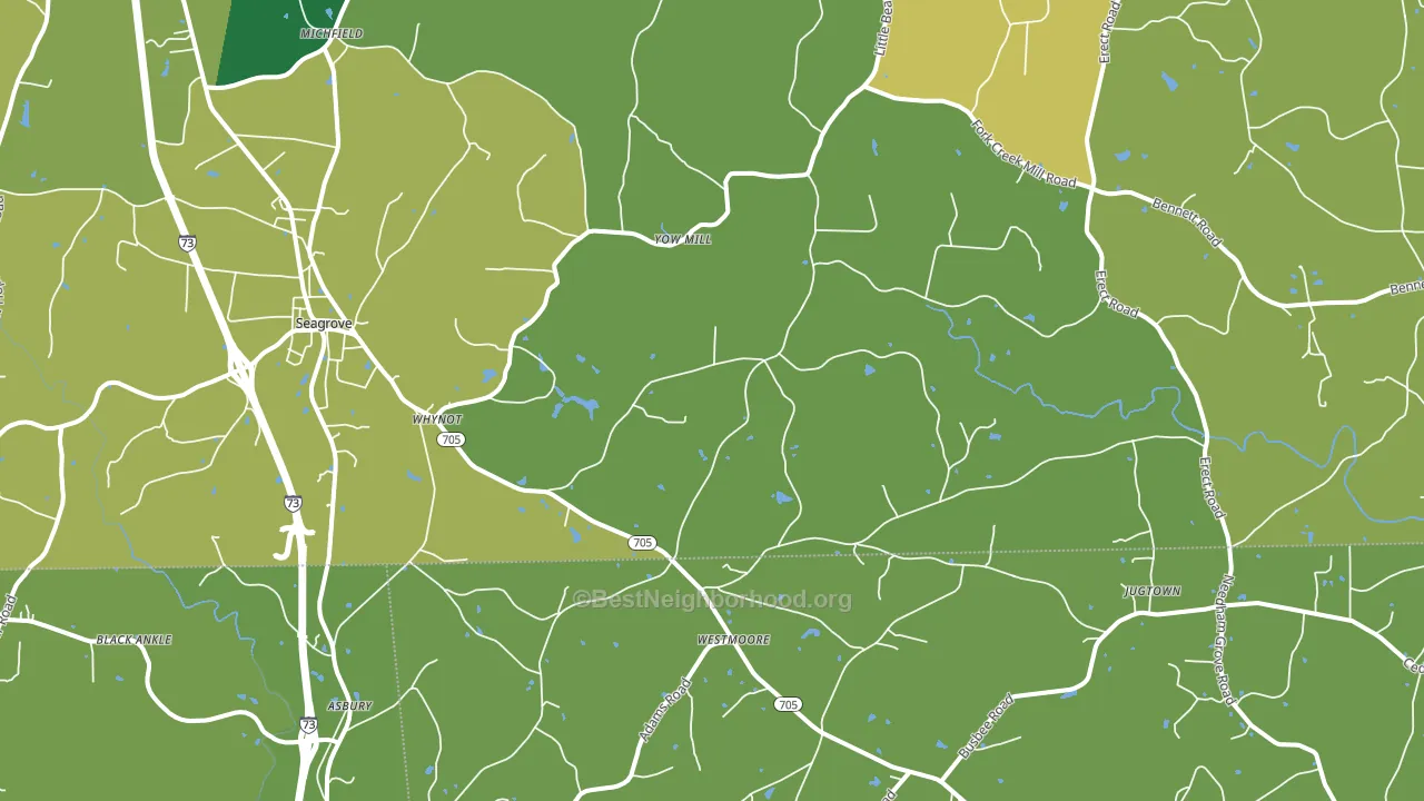 Seagrove, NC block-group voter-turnout map
