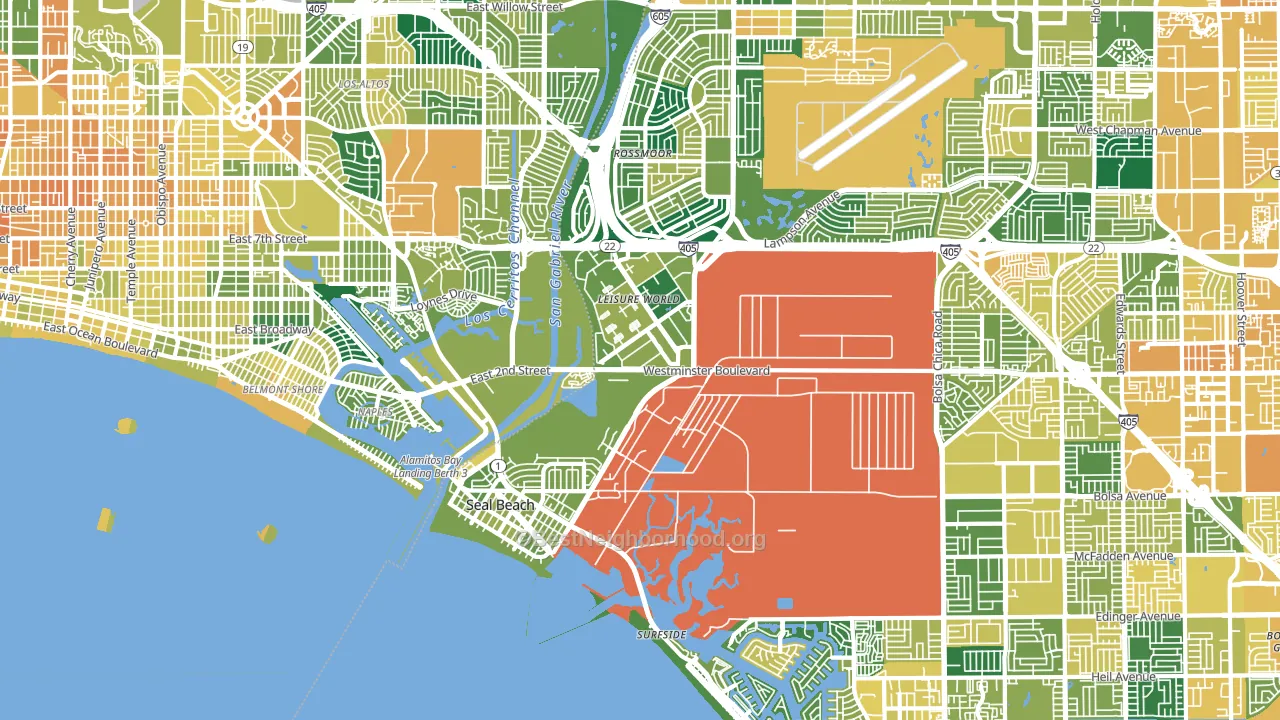 Seal Beach, CA block-group voter-turnout map