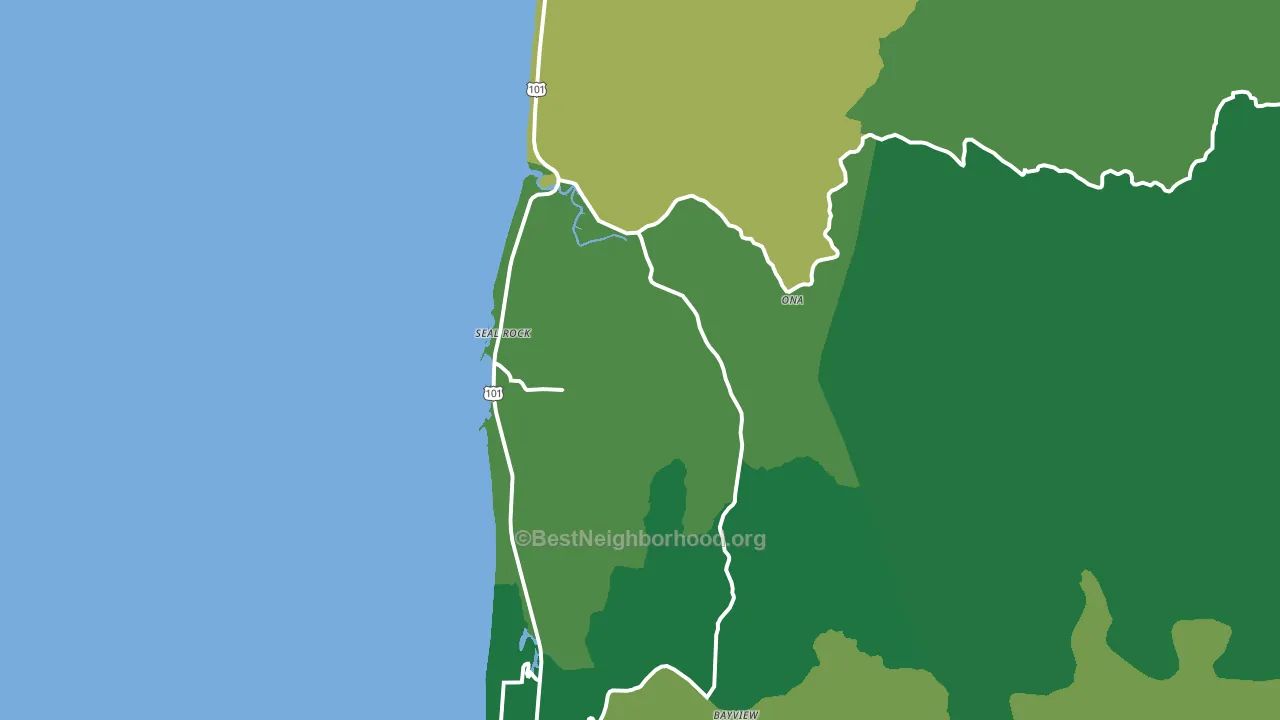 Seal Rock, OR block-group voter-turnout map