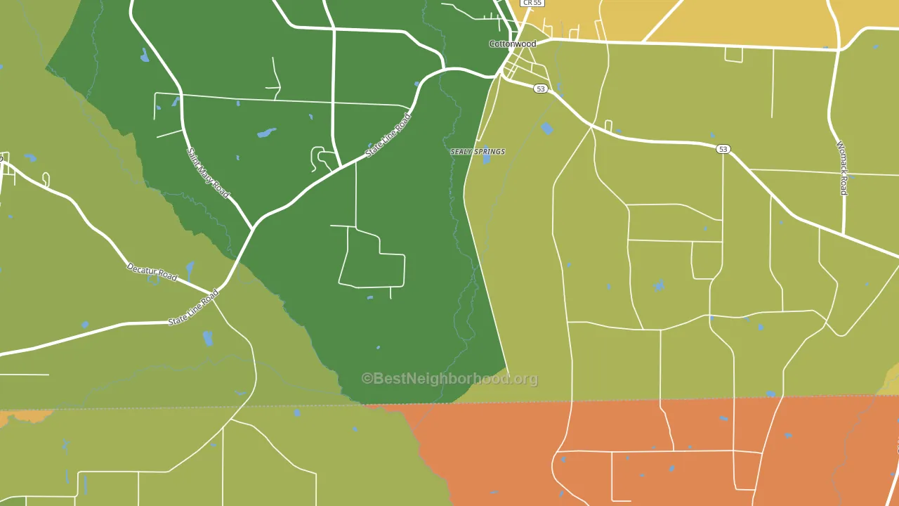 Sealy Springs, AL block-group voter-turnout map