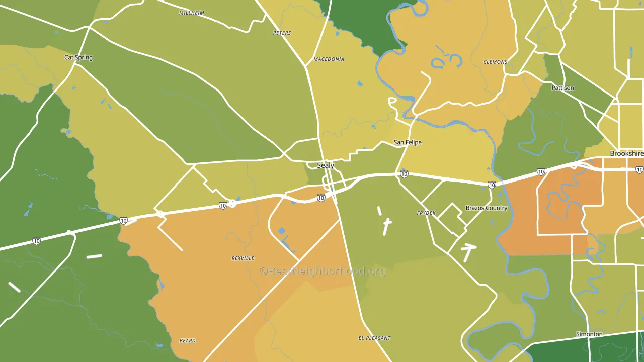 Sealy, TX block-group voter-turnout map