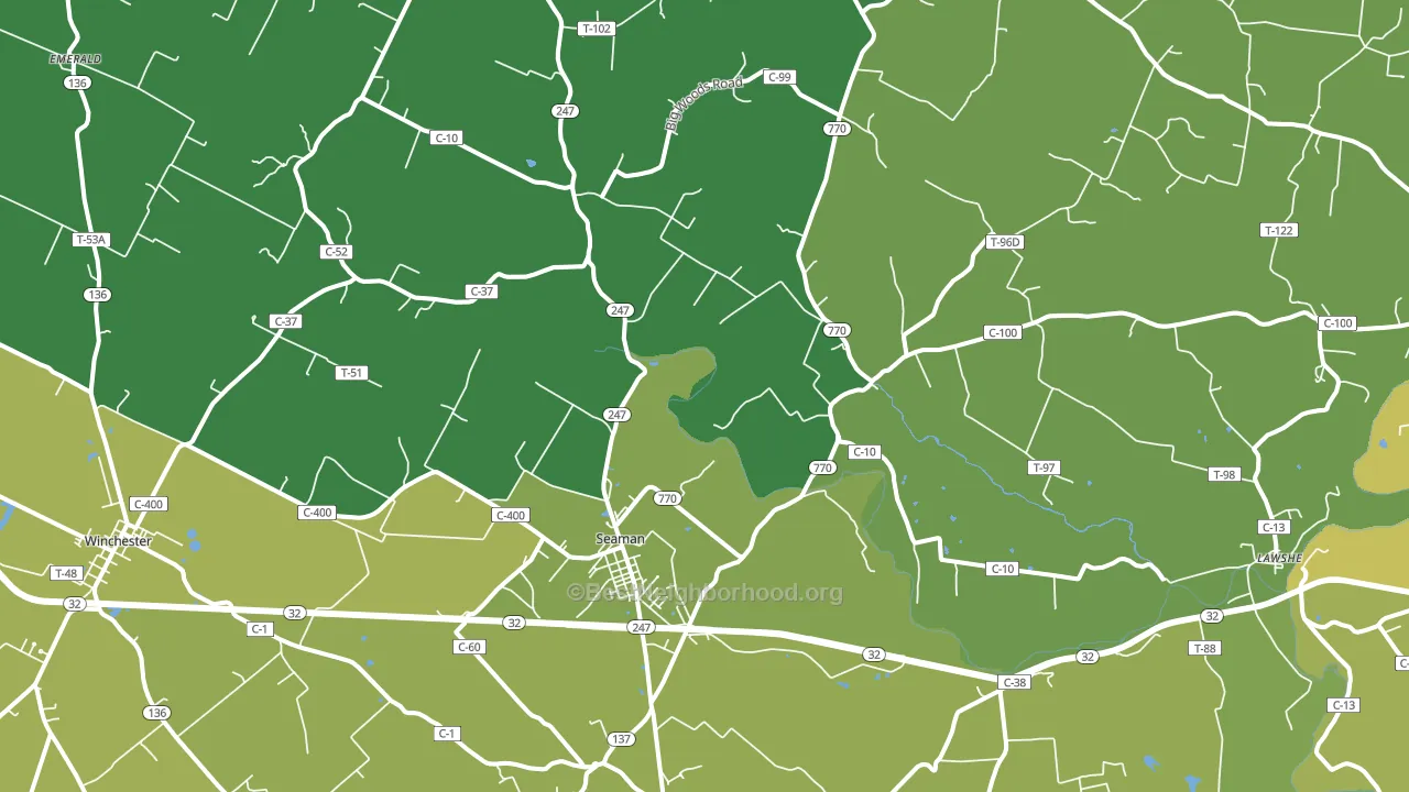 Seaman, OH block-group voter-turnout map