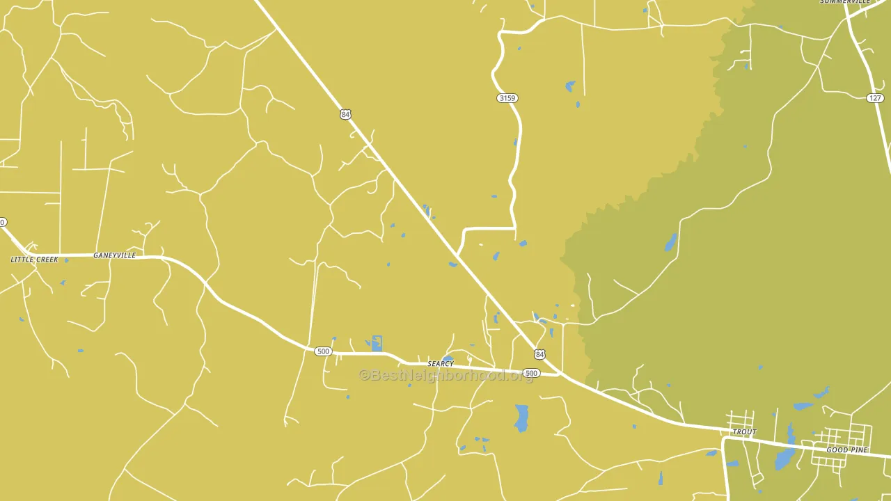 Searcy, LA block-group voter-turnout map