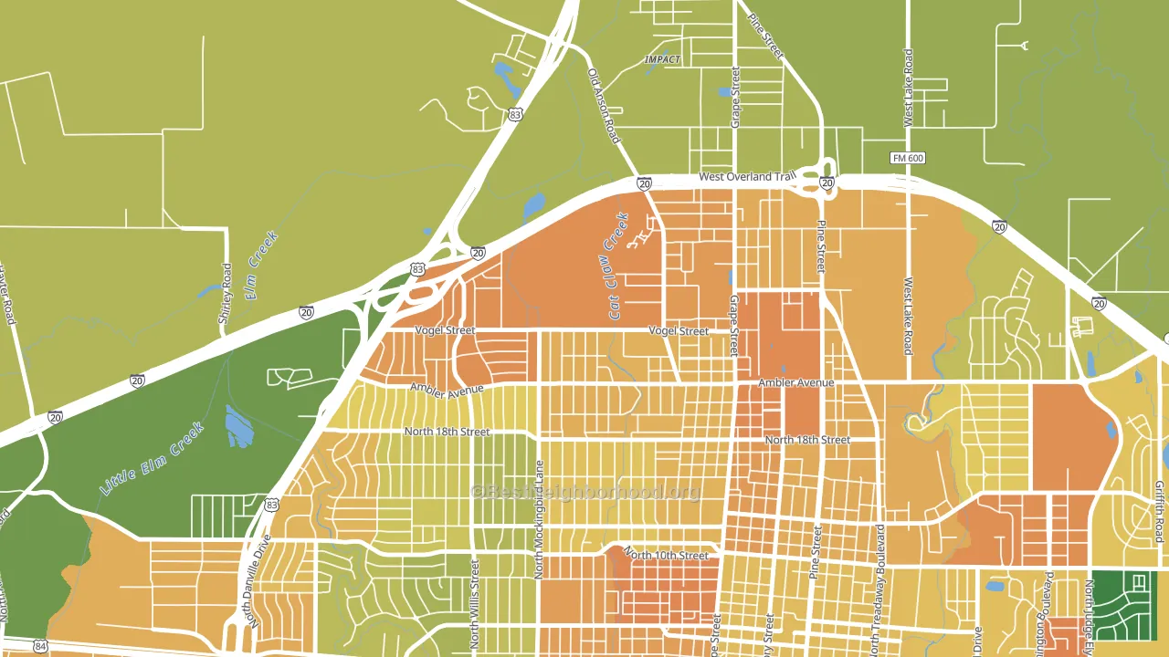 Sears Park Area, Abilene, TX block-group voter-turnout map