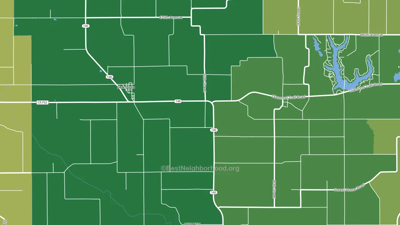 Searsboro, IA block-group voter-turnout map