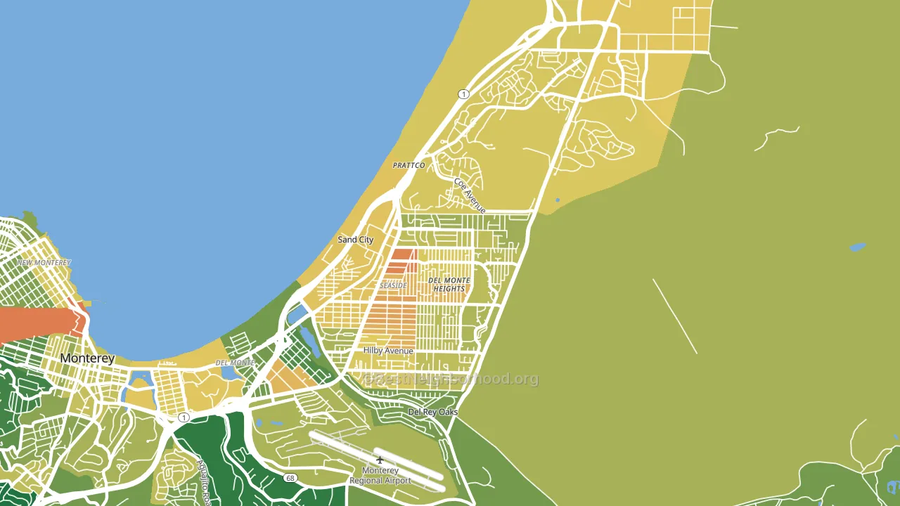 Seaside, CA block-group voter-turnout map