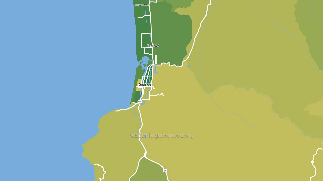 Seaside, OR block-group voter-turnout map