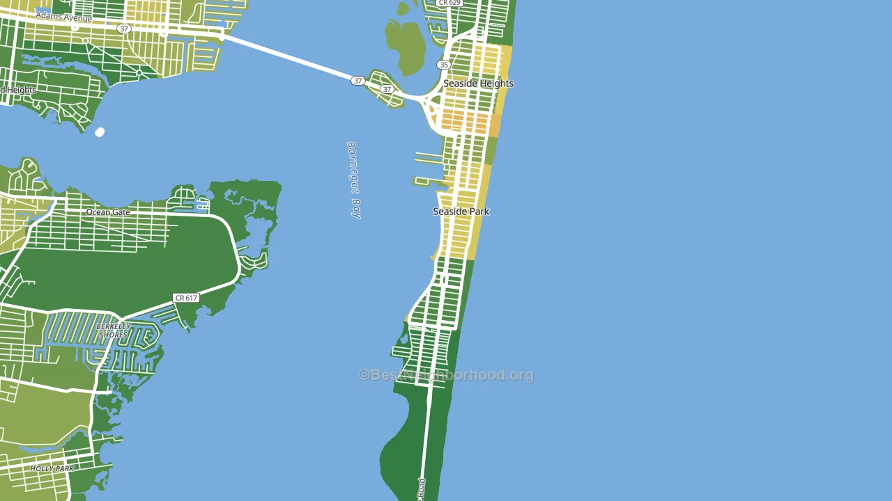 Seaside Park, NJ block-group voter-turnout map