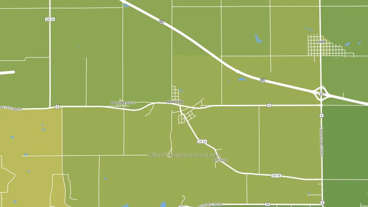 Seatonville, IL block-group voter-turnout map