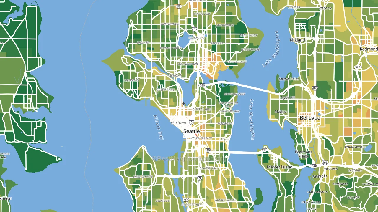 Seattle, WA block-group voter-turnout map