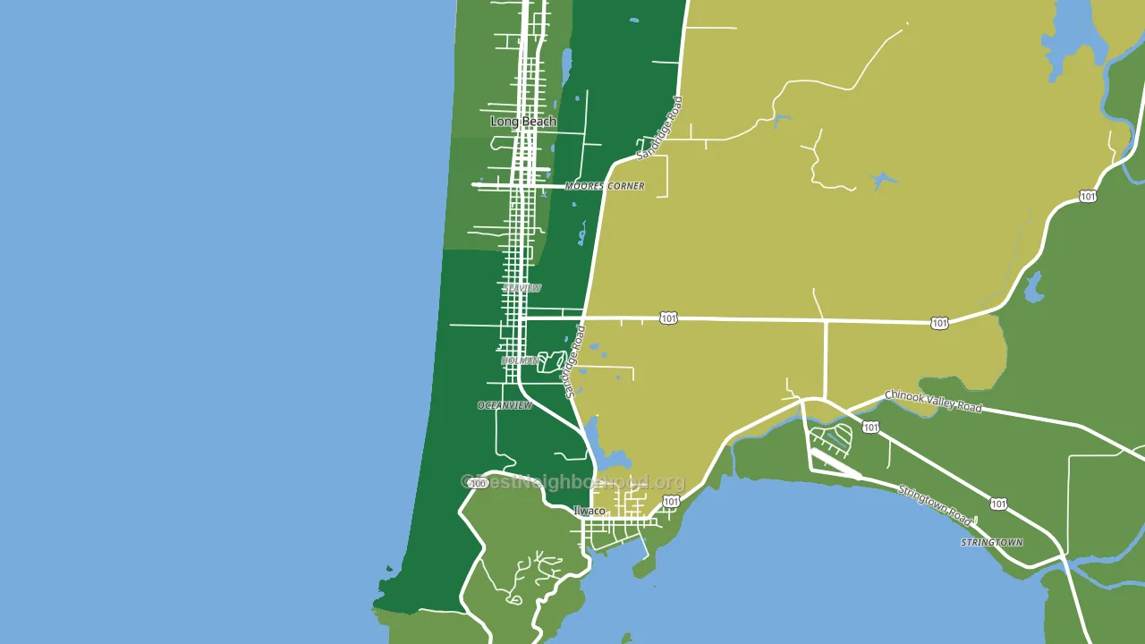 Seaview, WA block-group voter-turnout map