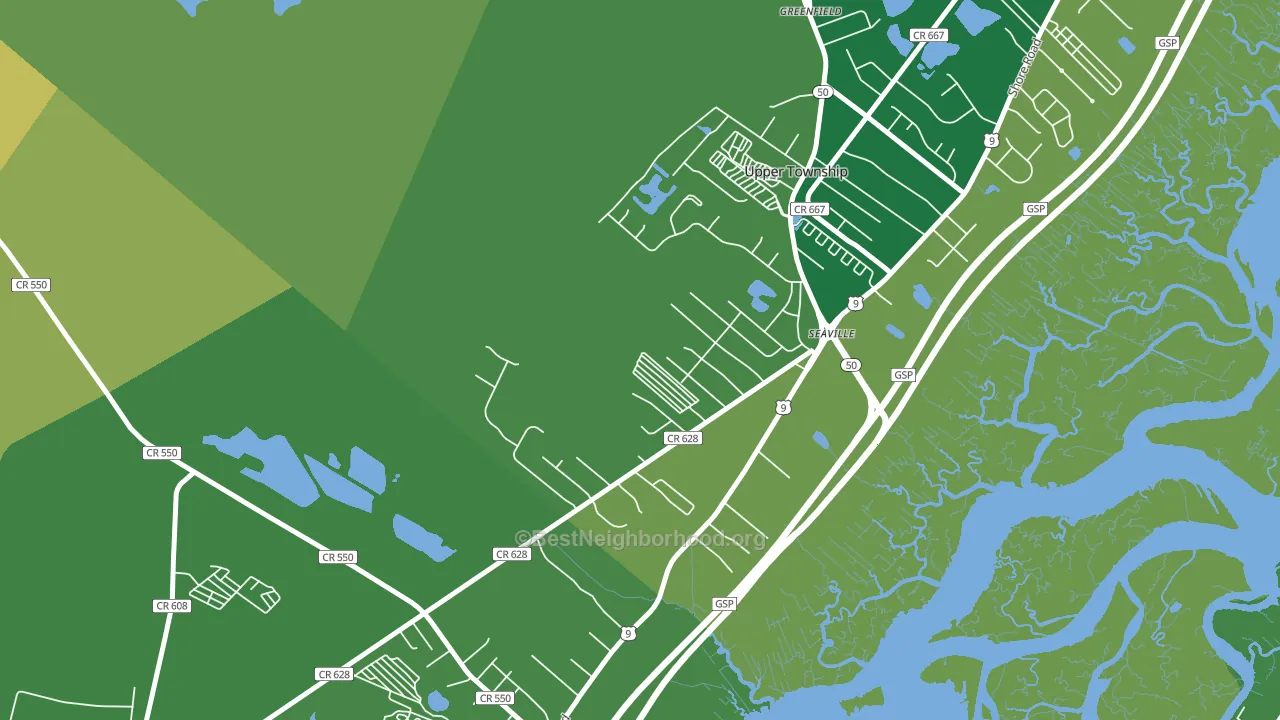 Seaville, NJ block-group voter-turnout map