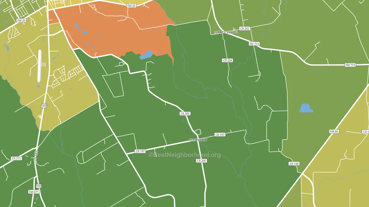 Seawillow, TX block-group voter-turnout map