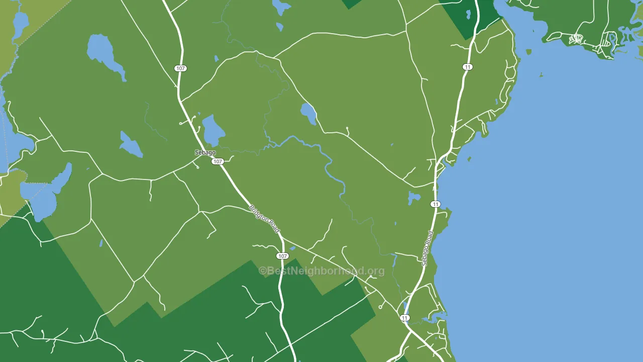 Sebago, ME block-group voter-turnout map