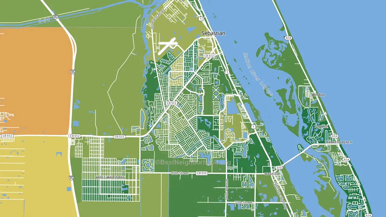 Sebastian, FL block-group voter-turnout map