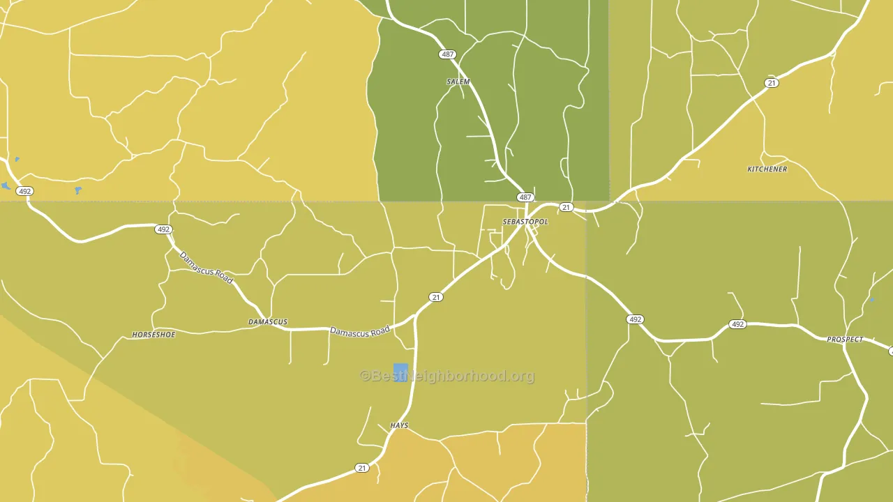 Sebastopol, MS block-group voter-turnout map