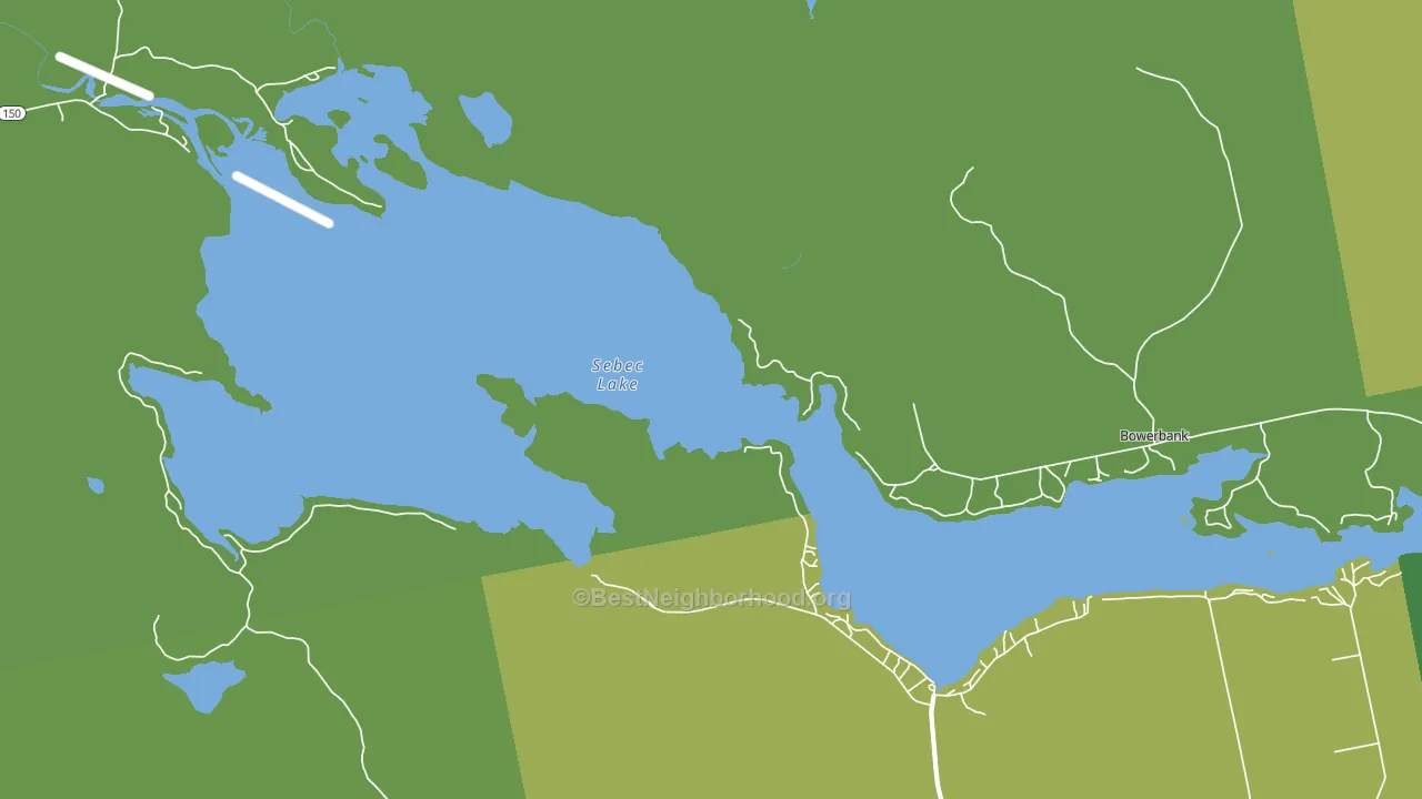 Sebec Lake, ME block-group voter-turnout map