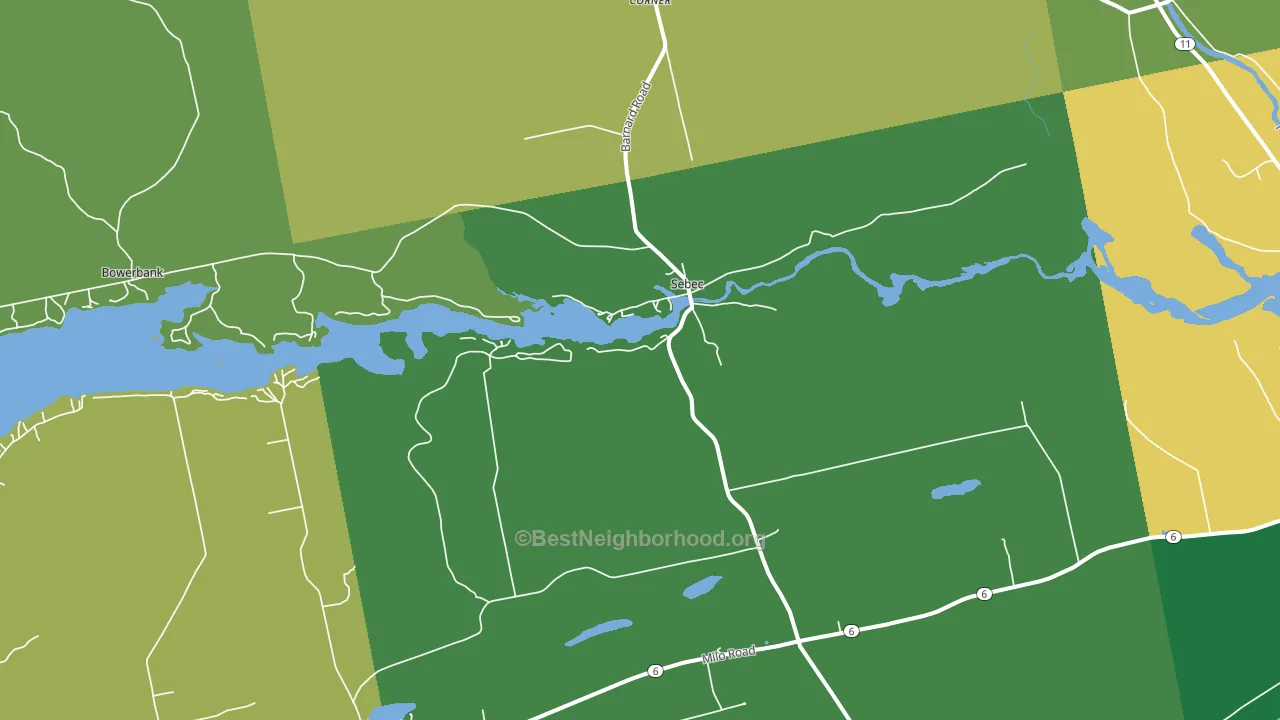 Sebec, ME block-group voter-turnout map