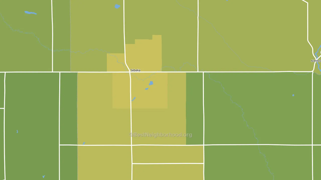 Sebeka, MN block-group voter-turnout map