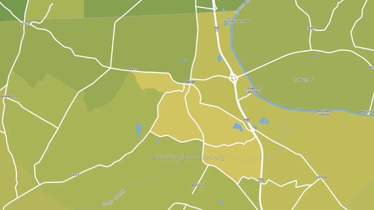 Sebree, KY block-group voter-turnout map