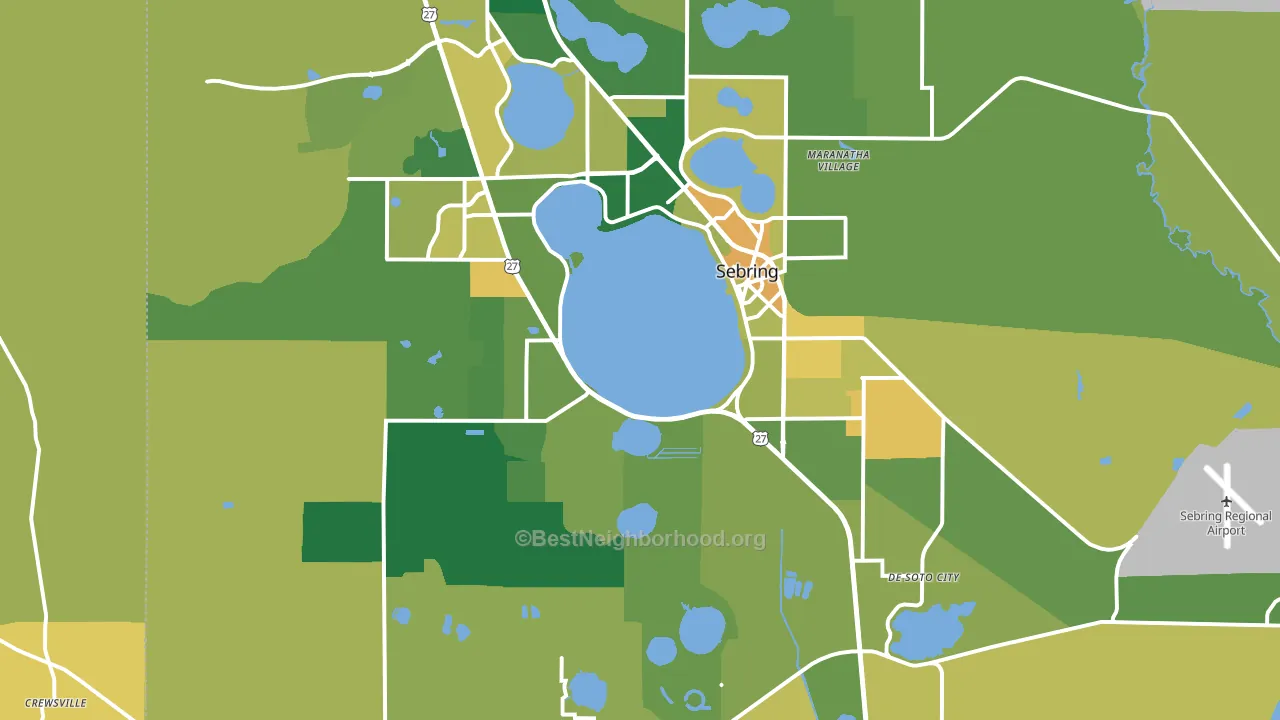 Sebring, FL block-group voter-turnout map
