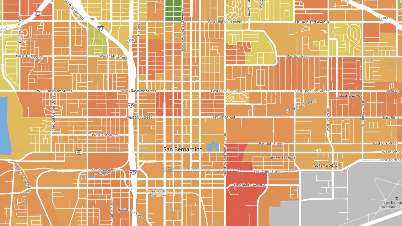 Seccombe Lane, San Bernardino, CA block-group voter-turnout map