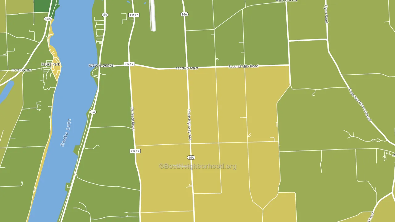 Second Milo, NY block-group voter-turnout map