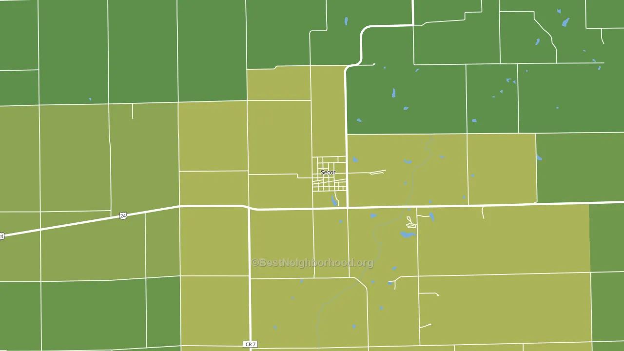 Secor, IL block-group voter-turnout map