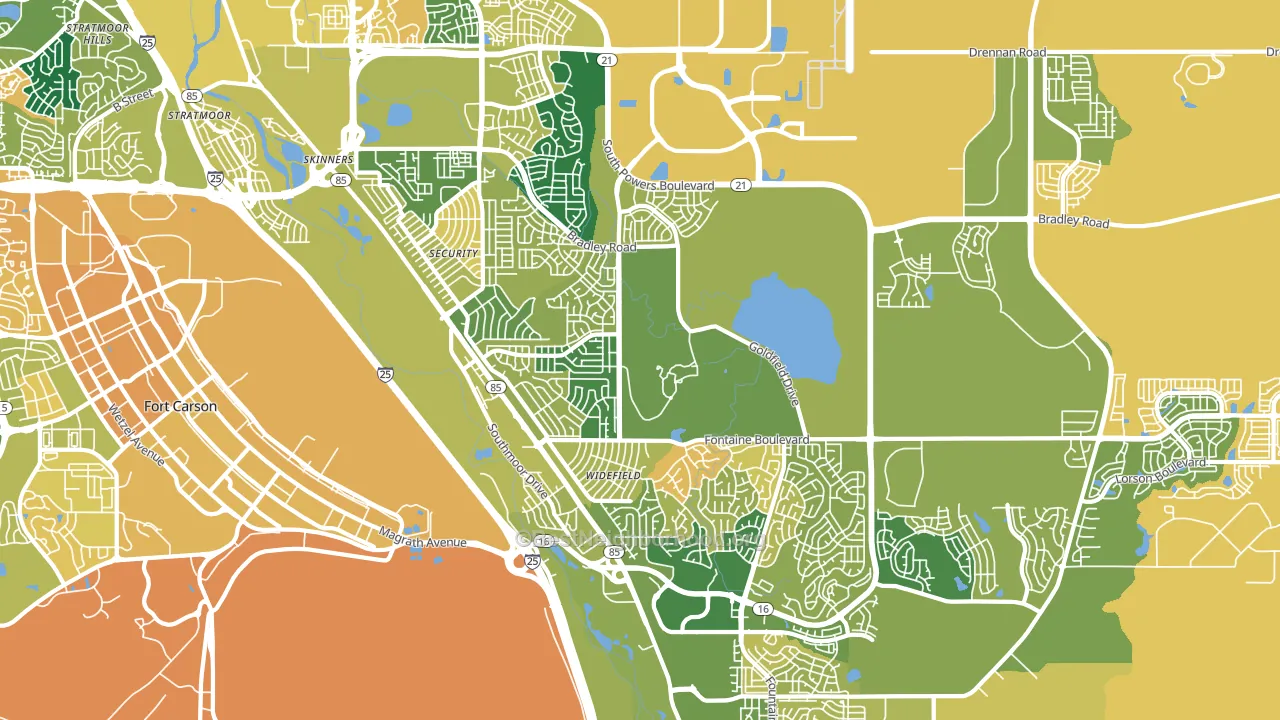 Security-Widefield, CO block-group voter-turnout map