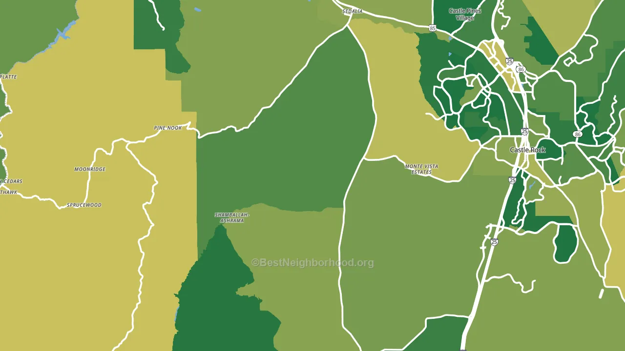 Sedalia, CO block-group voter-turnout map