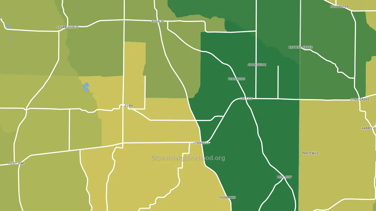 Sedalia, KY block-group voter-turnout map