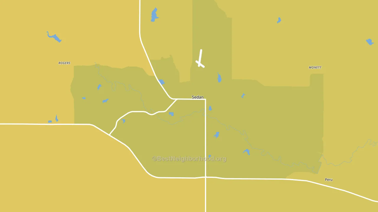 Sedan, KS block-group voter-turnout map