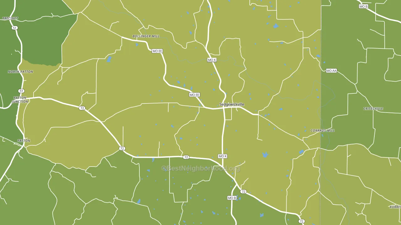 Sedgewickville, MO block-group voter-turnout map