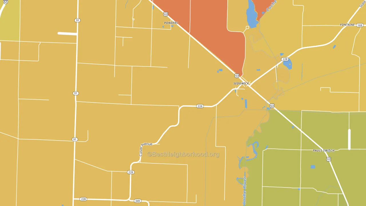 Sedgwick, AR block-group voter-turnout map